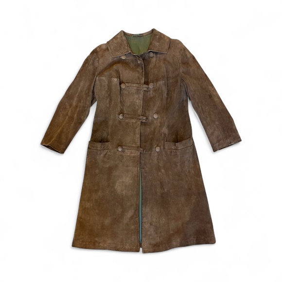 No brand Jackets & Blazers - Vintage Brown Suede Italian Peacoat